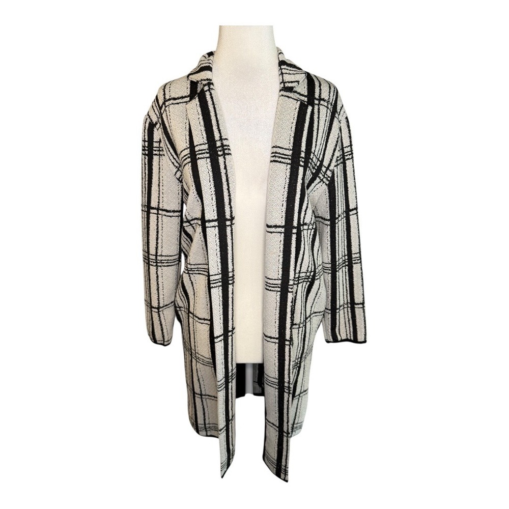 Philosophy Republic Clothing‎ Open Front Duster Cardigan Plaid Small NWT